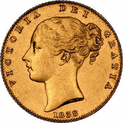 Victoria Young Head Gold Full Sovereign William Wyon 