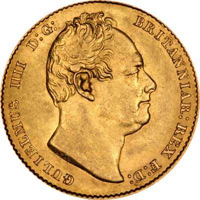 William IV Gold Sovereign Coin Bare Head Portrait Graded 