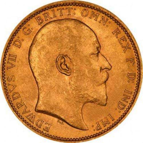 Edward VII Bare Head Sovereign Gold Bullion 