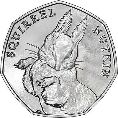 2016 Squirrel Nutkin Brilliant Uncirculated Fifty Pence Coin