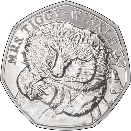 2016 Mrs Tiggy Winkle Brilliant Uncirculated Fifty Pence Coin