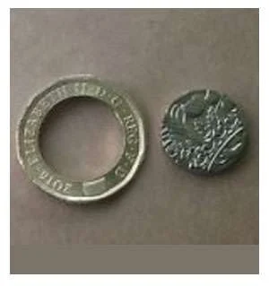 Error A - One Pound Coins falling apart