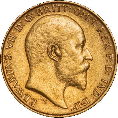 1903 gold sovereign edward vii bare head george william de saulles 