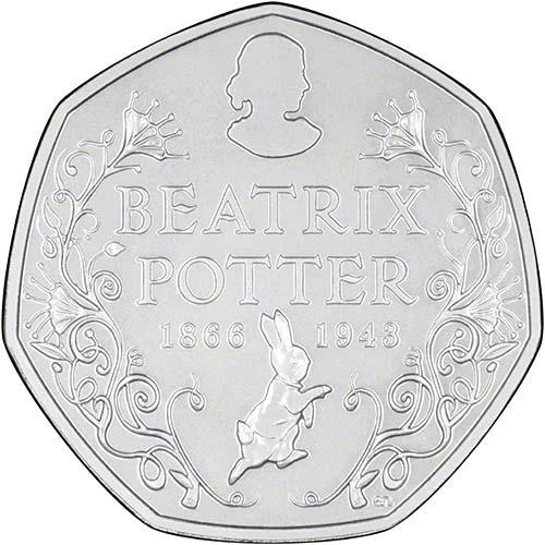 2016 Beatrix Potter 150th Anniversary 50 Pence 