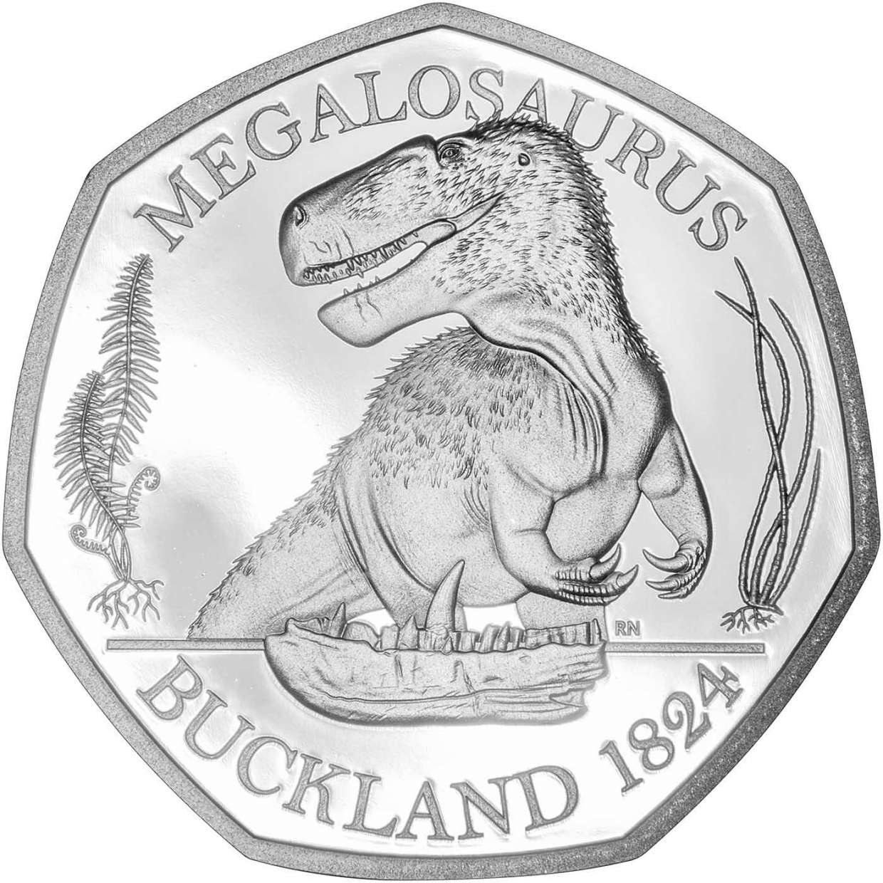 Silver Proof Megalosaurus 50p Reverse Bullion Collectable Dinosaur Coin 